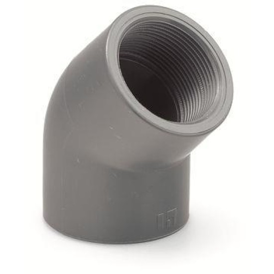 PVC 45° elbow solvent socket female thread Φ3 PVC 45° elbow solvent socket female thread Φ3