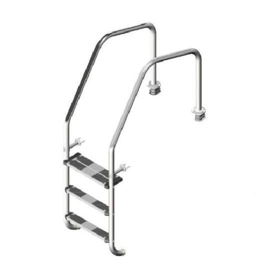 Overflow σκάλα MODEL 1000 2 σκαλοπάτια + διπλό σκαλοπάτι ασφαλείας INOX (316) ASTRALPOOL