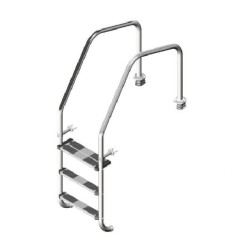 Overflow σκάλα MODEL 1000 3 σκαλοπάτια + διπλό σκαλοπάτι ασφαλείας INOX (316) ASTRALPOOL