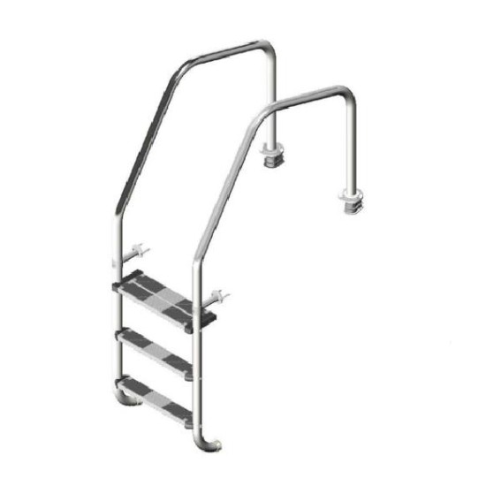Overflow ladder MODEL 1000 LUXE 3 steps + double safety step INOX (316) ASTRALPOOL Overflow ladder MODEL 1000 LUXE 3 steps + double safety step INOX (316) ASTRALPOOL