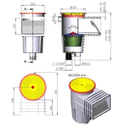 Skimmer μπετού standard στρογγυλό καπάκι 15LT Astralpool