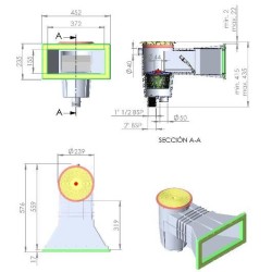 Skimmer μπετού μεγάλου ανοίγματος τετράγωνο καπάκι 15LT Astralpool