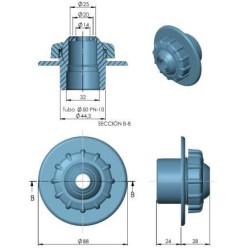 Στόμιο επιστροφής multiflow Φ50