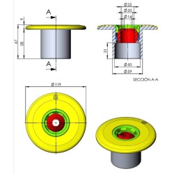 Στόμιο επιστροφής multiflow κολλητό Φ63 / Φ50