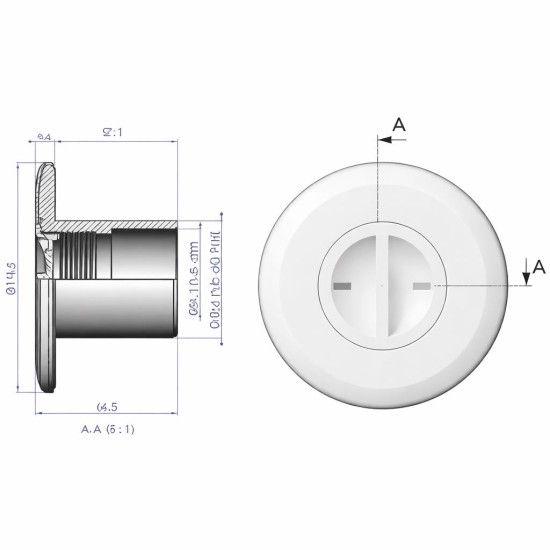 Στόμιο Καθαρισμού κολλητό Φ63/Φ50