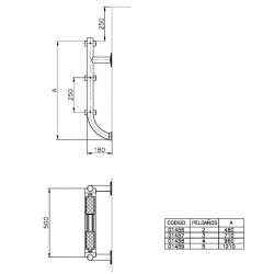 Split σκάλα luxe 2 σκαλοπάτια INOX (316) Astralpool