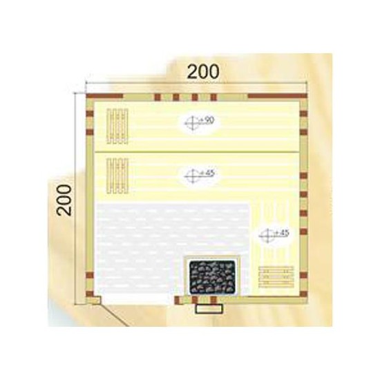 Στάνταρντ Σάουνα 200x200x210εκ. Nordic Spruce με ρόζους