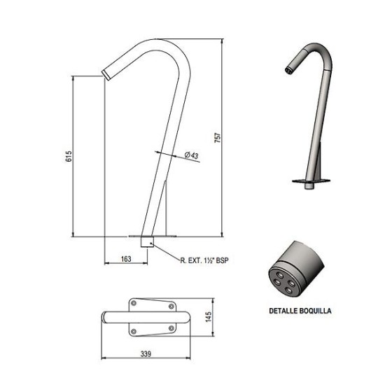 Residential water cannon AISI-316 round opening