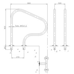 Χειρολαβή εξόδου για μπετό 800 x 800 mm INOX (316)