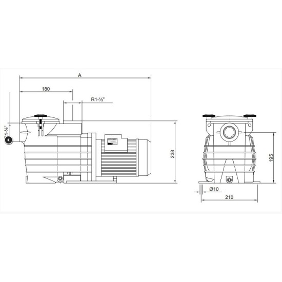 Αντλία πισίνας Ondina OK 33  0,33hp, 7m3/h, μονοφασική