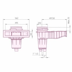 Norm super skimmer με προέκταση 17.5Lts για πισίνα μπετού
