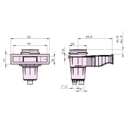 Norm super skimmer με προέκταση 17.5Lts για πισίνα μπετού