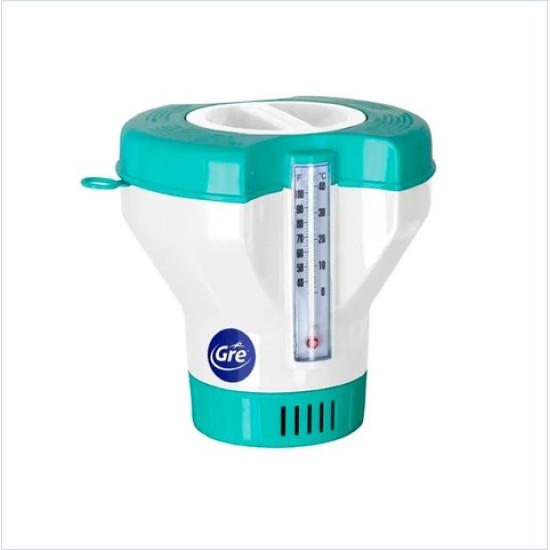 Chlorine tablet with built-in thermometer