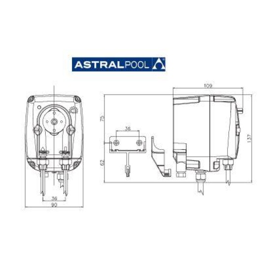 Peristaltic dosing pump 4 l/h - 3 bar