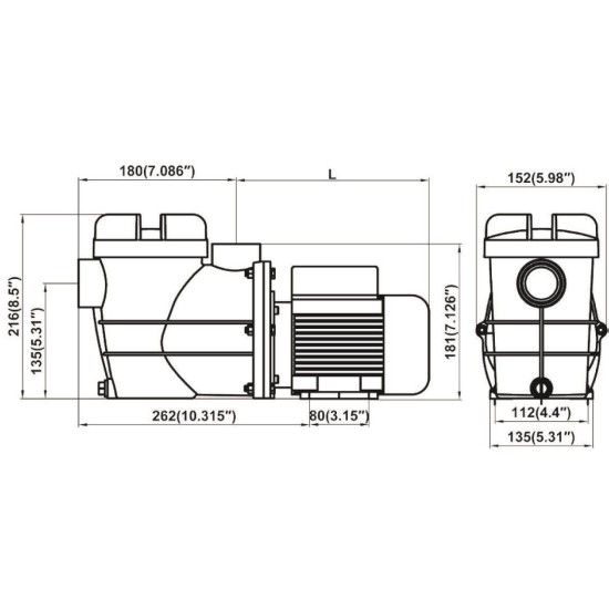 Αντλία ανακυκλοφορίας πισίνας 0,35hp 6m3 220V