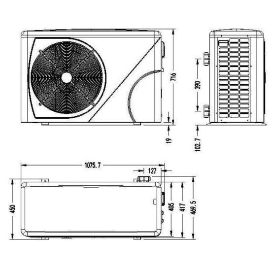 Αντλία θερμότητας πισίνας pro elyo inverboost NN PET-13 13.5kw