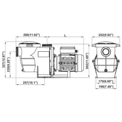 Splash αντλία ανακυκλοφορίας πισίνας 1,50hp 20m3 220V Φ63mm