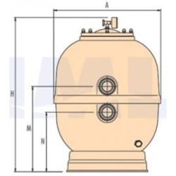 Lisboa πολυεστερικό φίλτρο πισίνας 21m3/h Φ750