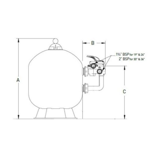 Φίλτρο άμμου πισίνας Pentair triton 14m3/h 1½ Φ610