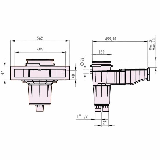 Norm Super skimmer με προέκταση για Liner 17.5Lts