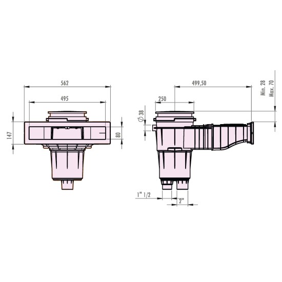 Norm Super skimmer με προέκταση για Liner 17.5Lts