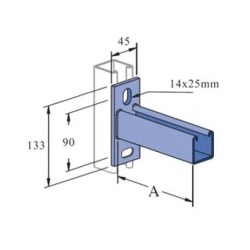 Perforated support console with base 41X21mm