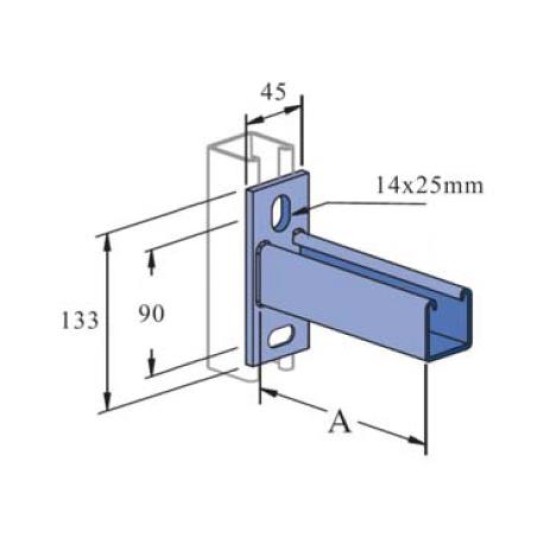 Perforated support console with base 41X21mm