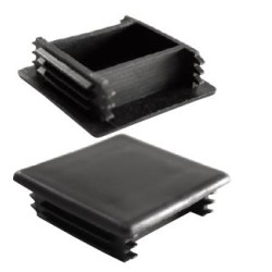 Terminal cap black plastic rail and console 41x41mm