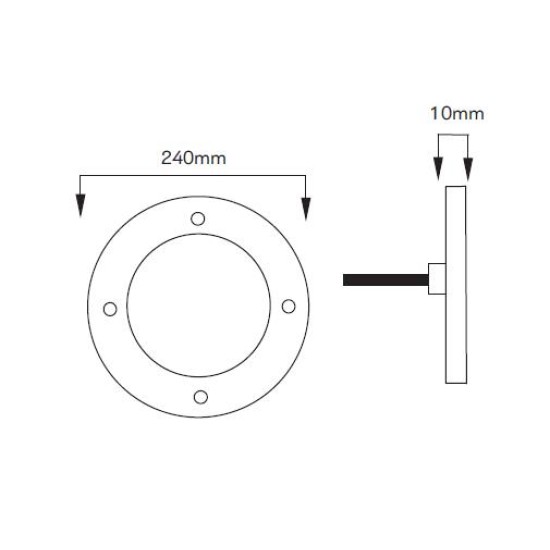 Led φωτιστικο διάφανο flexible 324/25w/12v Dc Φ240mm