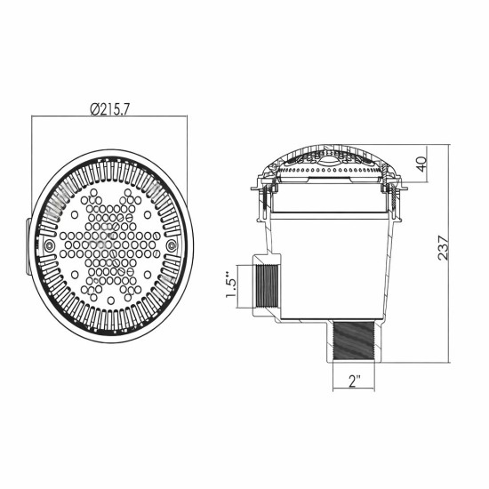 Φρεάτιο πυθμένα στρογγυλο 1.5/2 antivortex norm series