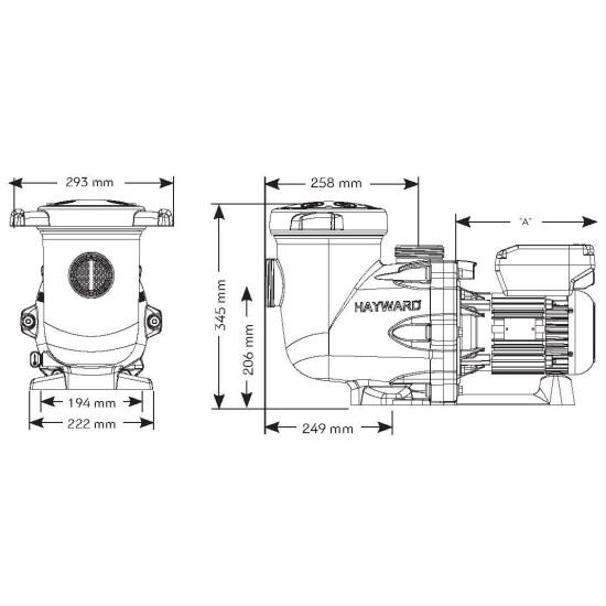 Tristar VSTD inverter αντλία πισίνας hayward 2hp 28/10m m3/h  220V