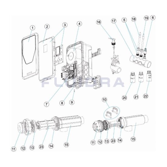 Elite salt electrolysis connect ph / rx 32g/ h up to 150m3