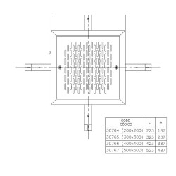 Σχάρα φρεατίου inox 40 x 40 cm AISI316