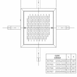 Σχάρα φρεατίου inox 20 x 20 cm AISI316