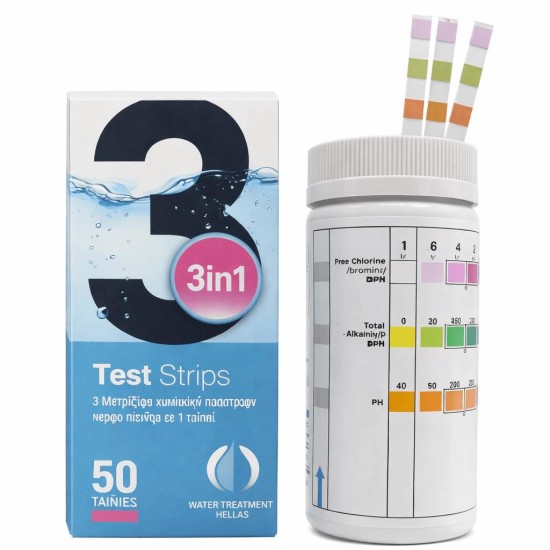 Test strips 3in1 ταινίες cl,ph,al 50 τεμ