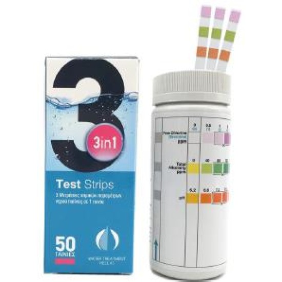 Test strips 3in1 ταινίες cl,ph,al 50 τεμ