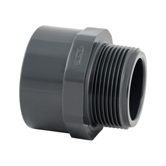PVC adaptor nipple: solvent socket & BSP male thread Φ25x32x3/4