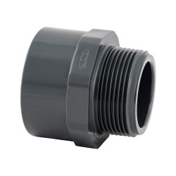 PVC adaptor nipple: solvent socket & BSP male thread Φ32x40x1