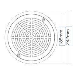 Σχάρα πυθμένα στρογγυλή με βάση flat Φ185-242