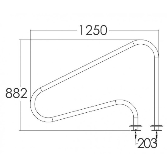 Arg outdoor out pool handle with inox316 flanges