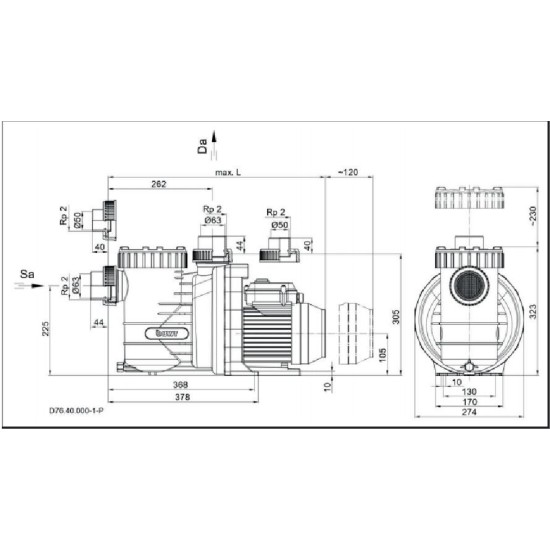 Pool pump Bwt infinity 1.5hp 21m3/h 230v