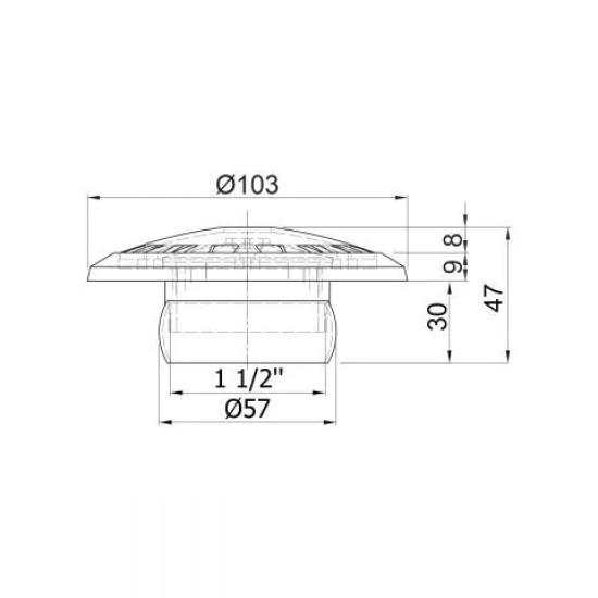Bottom mouth with adjustable base ABI-500 Φ50