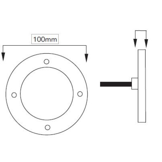 Led φωτιστικό διάφανο flexible RGB 72/8w/12v Dc Φ100ΜΜ