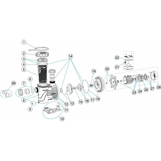 Αντλία verdon es 3hp τριφασική 31 m³/h 230/400v