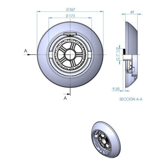 Gray faceplate flexislim
