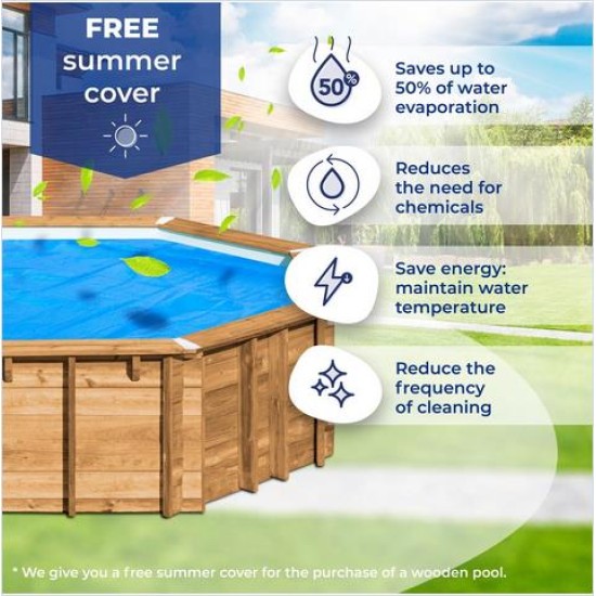 Ξύλινη πισίνα Vanille 2 Φ410x119 cm