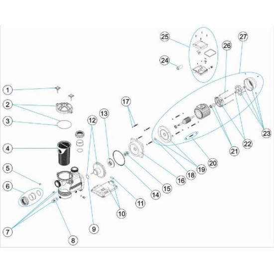 Καπάκι αντλιας με λάστιχο Iml Europa new