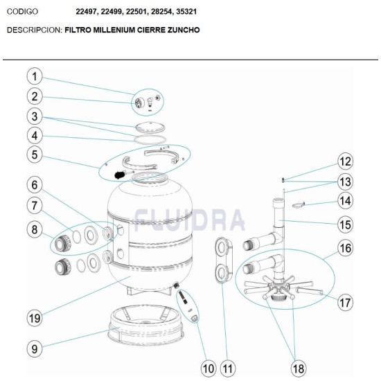 Διαχύτης φίλτρου 3/4 225mm Millenium+Top,Cantabric top No17,6,6