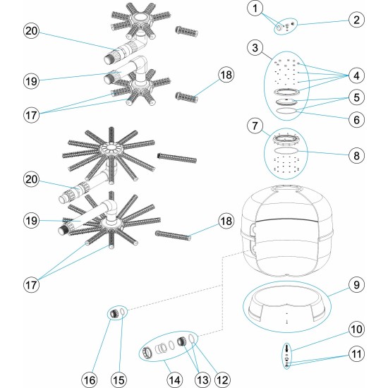 Βαλβίδα εκκένωσης φίλτρου 3/8 Aster, Top No9,3