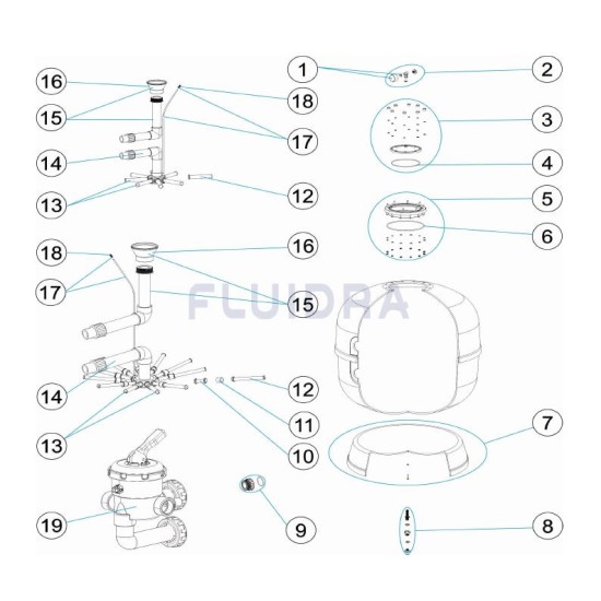 Πλήρες σετ μανόμετρο φίλτρου Iml/Lago 1/8 ίντσες No2